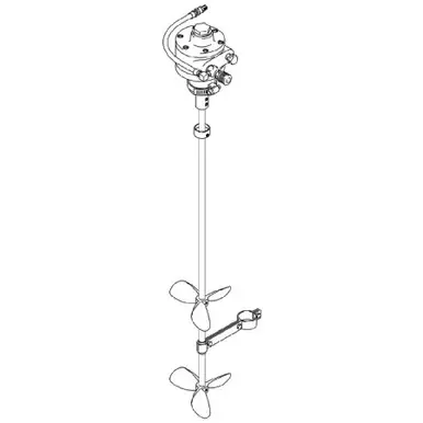 GRACO 204995 - Drum Agitator without Mounting Tube, Air-Driven, 1/2 HP, 31.25" Long, Carbon Steel,